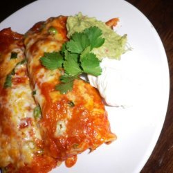 Shredded Beef Enchiladas With Red Chili Sauce