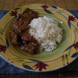Indonesian Beef Rendang With Steamed Rice
