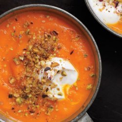 Roasted Carrot Soup with Dukkah Spice and Yogurt