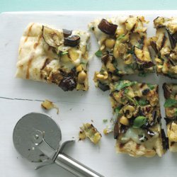 Eggplant, Green Olive, and Provolone Pizza