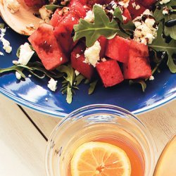 Watermelon, Feta, and Arugula Salad with Balsamic Glaze
