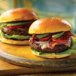Bacon Swiss Burgers with Tomato and Avocado