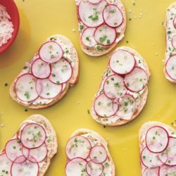 Radish-Chive Tea Sandwiches with Sesame and Ginger