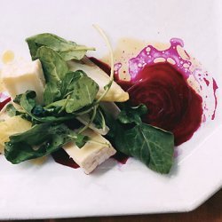 Beet Carpaccio with Goat Cheese and Arugula