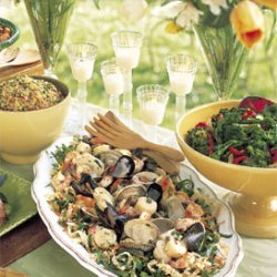 Seafood Salad with Collard Greens Slaw