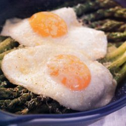 Fried Eggs and Asparagus with Parmesan
