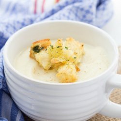 Potato and Garlic Soup with Herbs