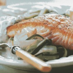 Salmon With Cucumber Salad And Dill Sauce