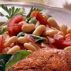 Beans And Greens With Honey Tomato Vinaigrette