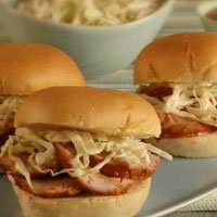 Barbecued Pork Sandwich With Cabbage Slaw