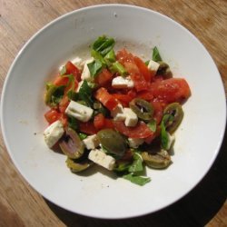 Tomato Feta And Olive Bruschetta