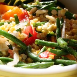 Grilled Corn Salad With Green Beans And Garden Tom...