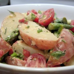 New Potatoes And Asparagus With Lemony Garlic Herb...