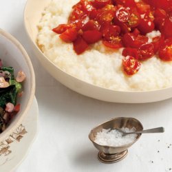 Creamy Rice Grits with Tomato Relish
