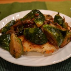 Turkey Cutlets with Brussels Sprouts and Dried Cranberries