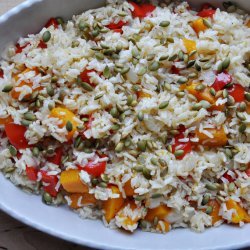 Squash and Red Pepper Pilaf