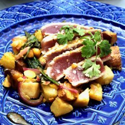 Maple-Glazed Tuna with Pear-Potato Salad