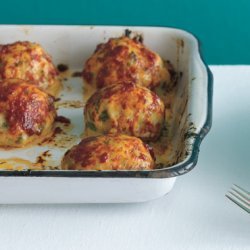 Baked Chicken Meatballs with Peperonata