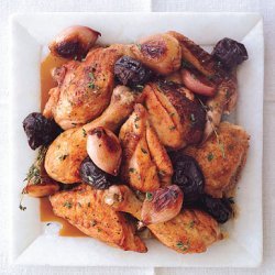 Chicken with Shallots, Prunes, and Armagnac