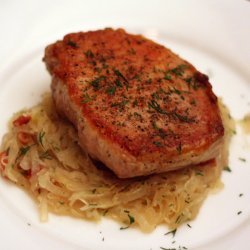Sauteed Pork Chops with Sauerkraut