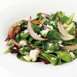 Wilted Spinach Salad with Warm Feta Dressing