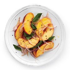 Peaches, Basil And Red Onion Salad