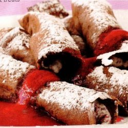 Chocolate Crepes With Raspberry Ricotta Filling