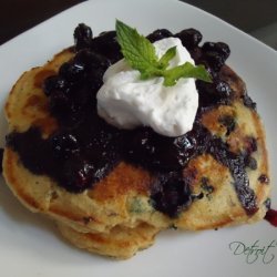 Blueberry Pancakes With Blueberry Sauce