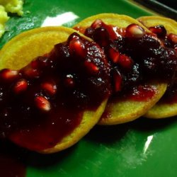 Pumpkin Pancakes With Cran-pom Maple Syrup