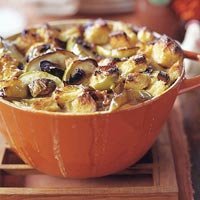 Apple  Bacon And Leek Bread Pudding