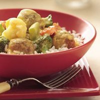 Cheesy Meatballs And Vegetables