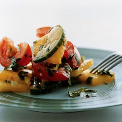 Cucumber, Tomato, and Pineapple Salad with Asian Dressing