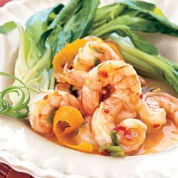 Spicy-Sweet Tangerine Shrimp with Baby Bok Choy