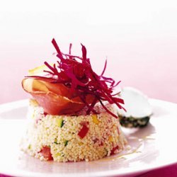 Vegetable Couscous, Goat Cheese, and Beets