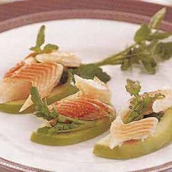 Smoked Trout and Watercress on Tart Apple Slices