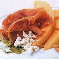 Cantaloupe and Prosciutto with Basil Oil