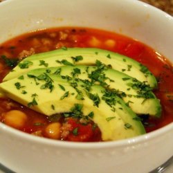 Spicy Garbanzo Bean and Turkey Sausage Soup