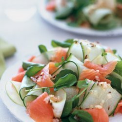 Smoked Salmon and Cucumber Ribbon Salad with Caraway
