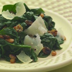 Sauteed Spinach With Pine Nuts N Golden Raisins