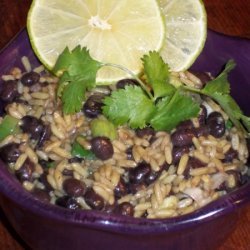 Fried Mexican Rice And Black Beans
