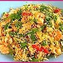 Egg-fried Rice With Chicken And Prawns