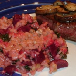 Beet, Spinach And Goats Cheese Risotto