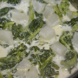 Creamed Turnips With Their Greens