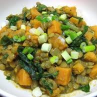 Curried Lentils With Sweet Potatoes And Swiss Char...