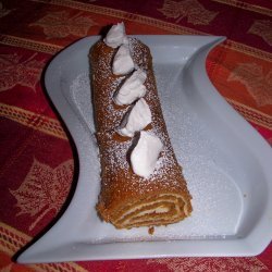 Pumpkin Roll With Cream Cheese Filling And Snow