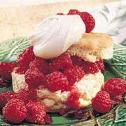 White Chocolate Shortcakes With Raspberries