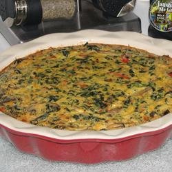 Simple Crustless Spinach and Mushroom Quiche