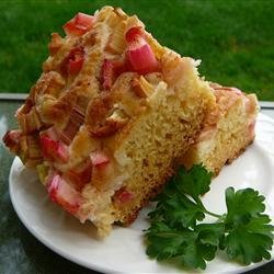 Sour Cream Rhubarb Coffee Cake