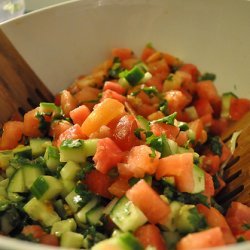 Watermelon, Cucumber, and Tomato Salad