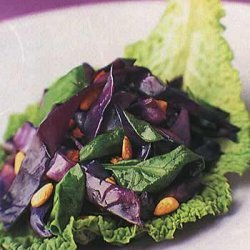 Red Cabbage and Warm Spinach Salad